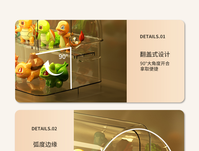 盲盒收纳展示架透明亚克力防尘柜子手办收纳盒适用泡泡玛特展示盒详情23