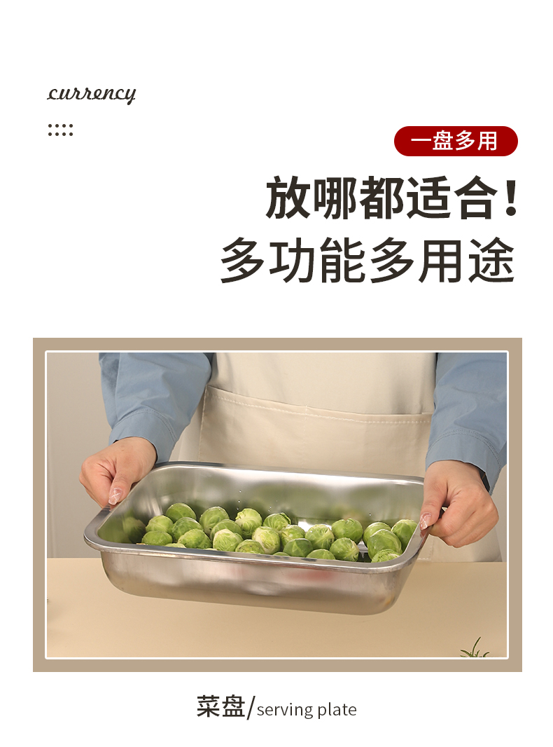 加厚带磁不锈钢平边方盘反边方盘 加厚加深家用商用烤鱼盘烘焙盘烤箱盘面包盘详情9