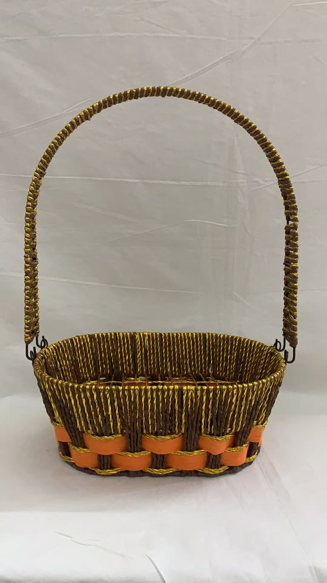 纸绳编收纳篮子收纳盒水果篮编织篮子收纳筐商超包装礼品篮