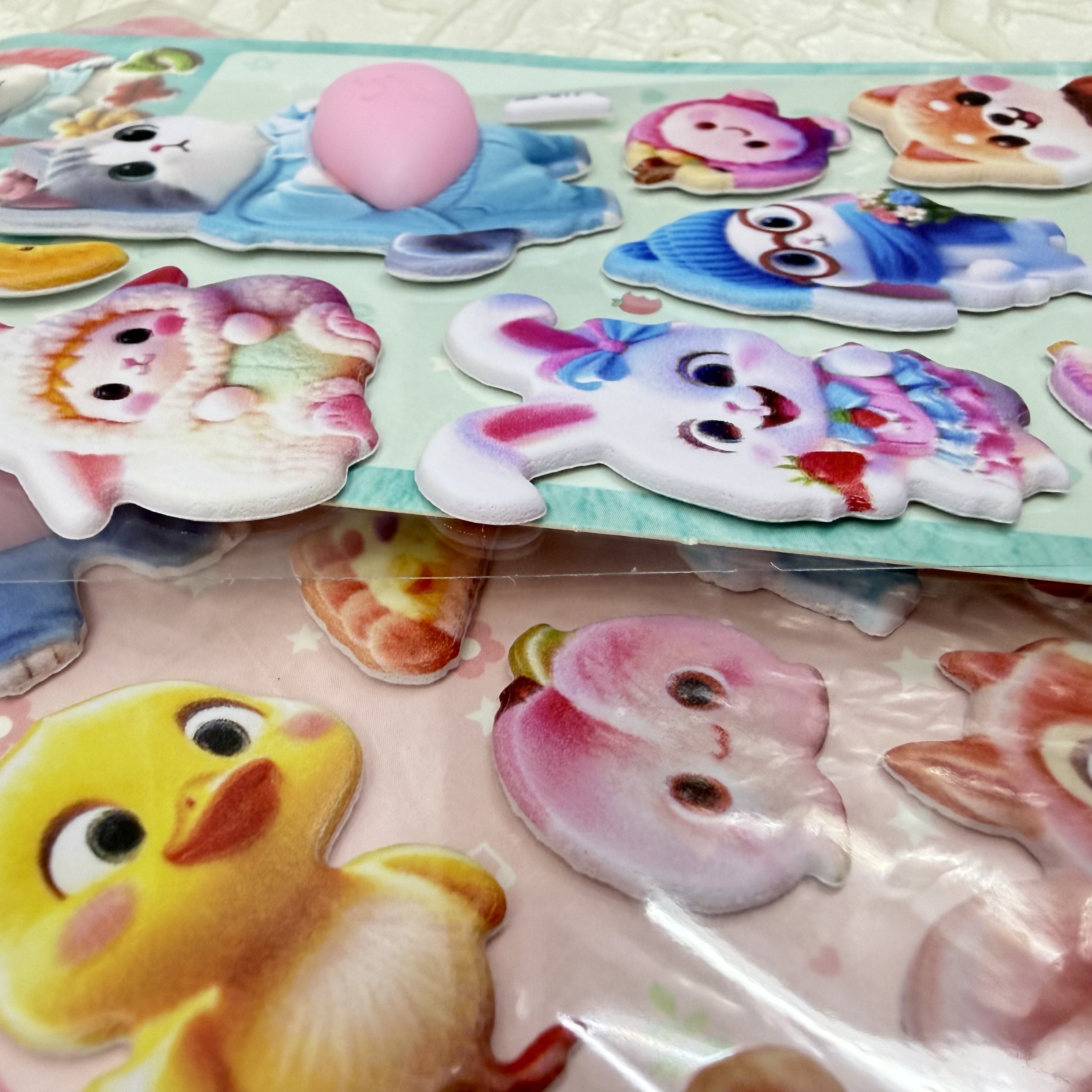 Cartoon girl furong leather foam stickers PP soft and cute belly children's sponge stickers Girl animal stickers Application Scenario