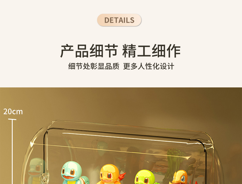 盲盒收纳展示架透明亚克力防尘柜子手办收纳盒适用泡泡玛特展示盒详情21