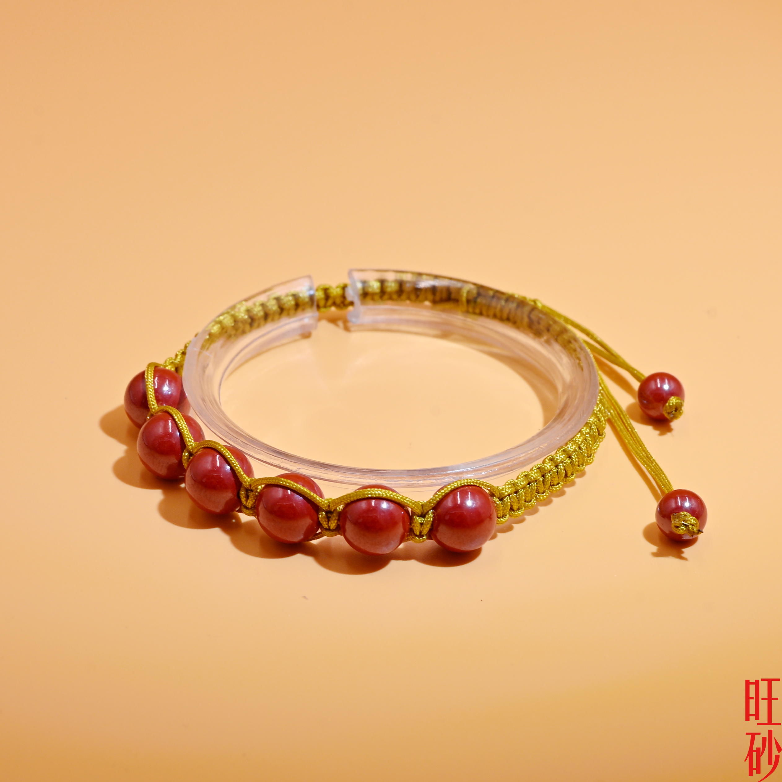 Cuerda de oro ping an cinabrio brazalete año de vida para hombres y mujeres auspicioso cuentas cordón de mano de alto contenido arena imperial Specification image