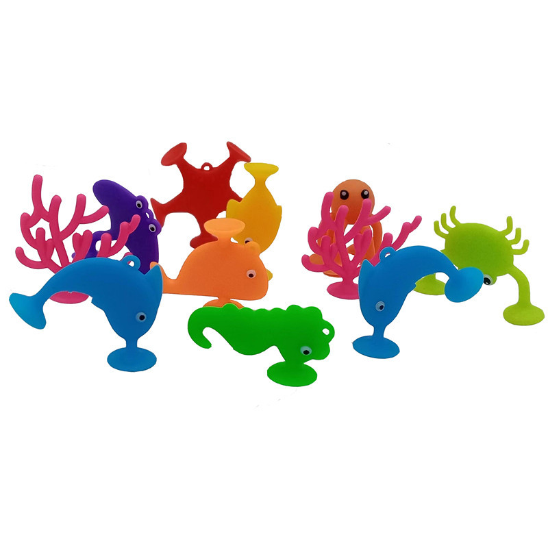 Children's educational soft rubber building blocks, bathroom suction cup toys, bath toys, Marine animal series 32 pieces detail image 5