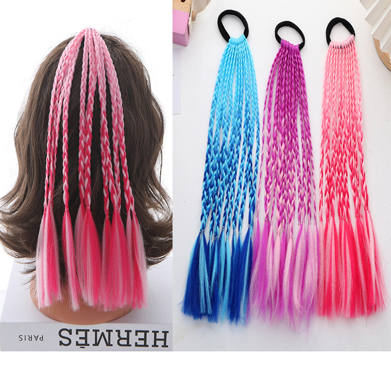 Dreadlocks, ponytails, colorful wigs, braids, European and American street dance hip-hop style braids detail image 1