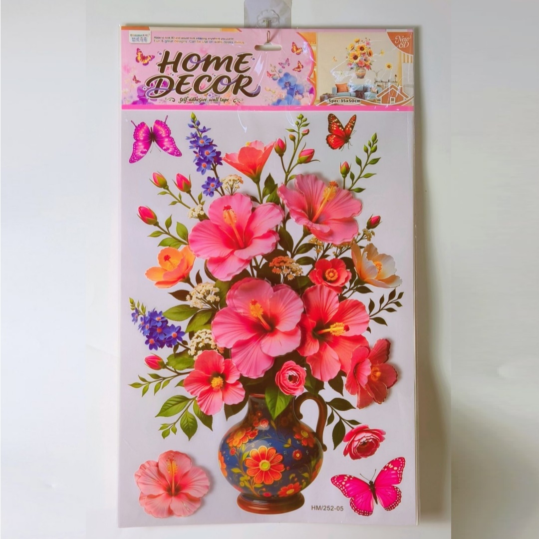 宝贴纸3D浮雕花卉装饰贴纸造景贴纸水贴花卉图案3Ⅾ浮雕贴