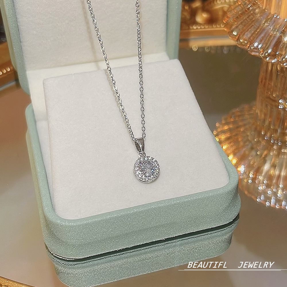 网红轻奢不掉色钛钢项链女百搭高级感小众时尚吊坠气质锁骨链饰品 详情图2