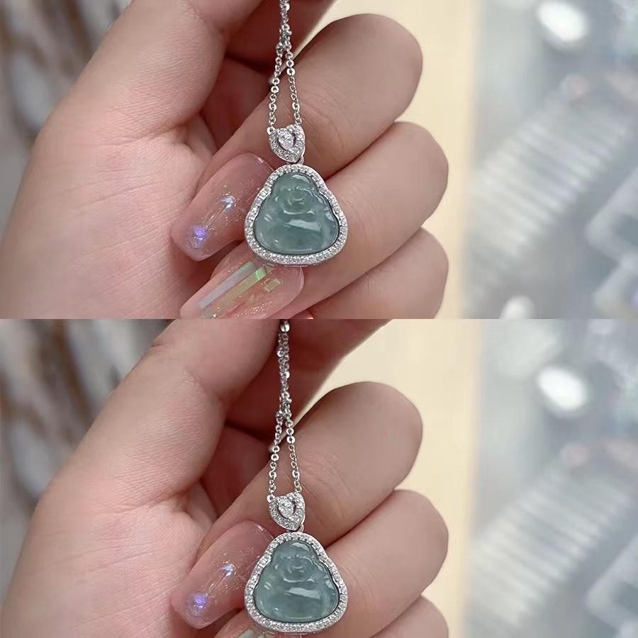 A pure silver necklace with Buddha silver ornaments details Picture