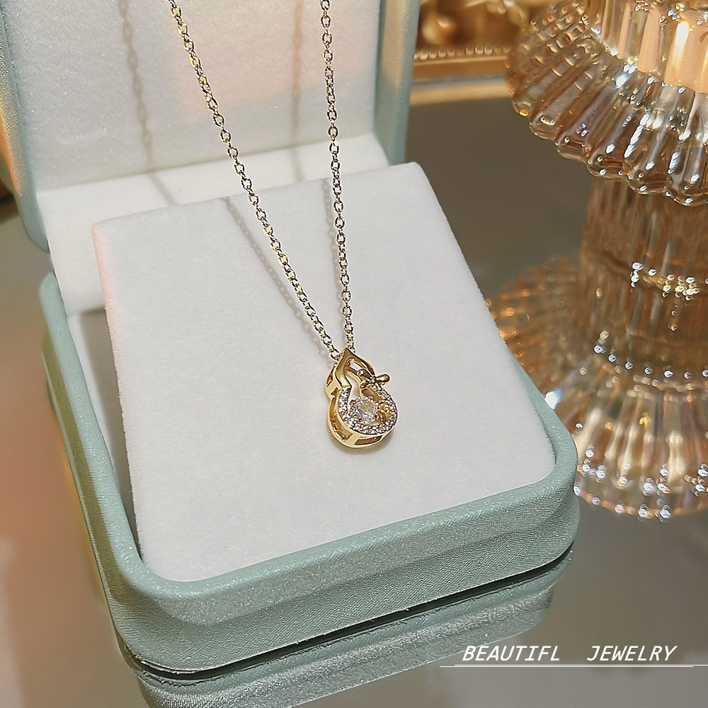 网红轻奢不掉色钛钢项链女百搭高级感小众时尚吊坠气质锁骨链饰品 详情图6