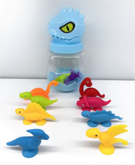 儿童益智软胶积木浴室吸盘玩具洗澡玩具恐龙系列暴龙蛋壳装详情图2