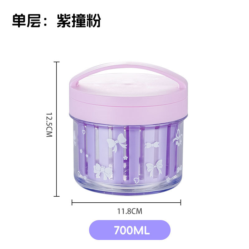 J35-7211 single-layer fruit cup with fork and spoon for takeout, office worker salad cup, draining basket, portable food grade Application Scenario