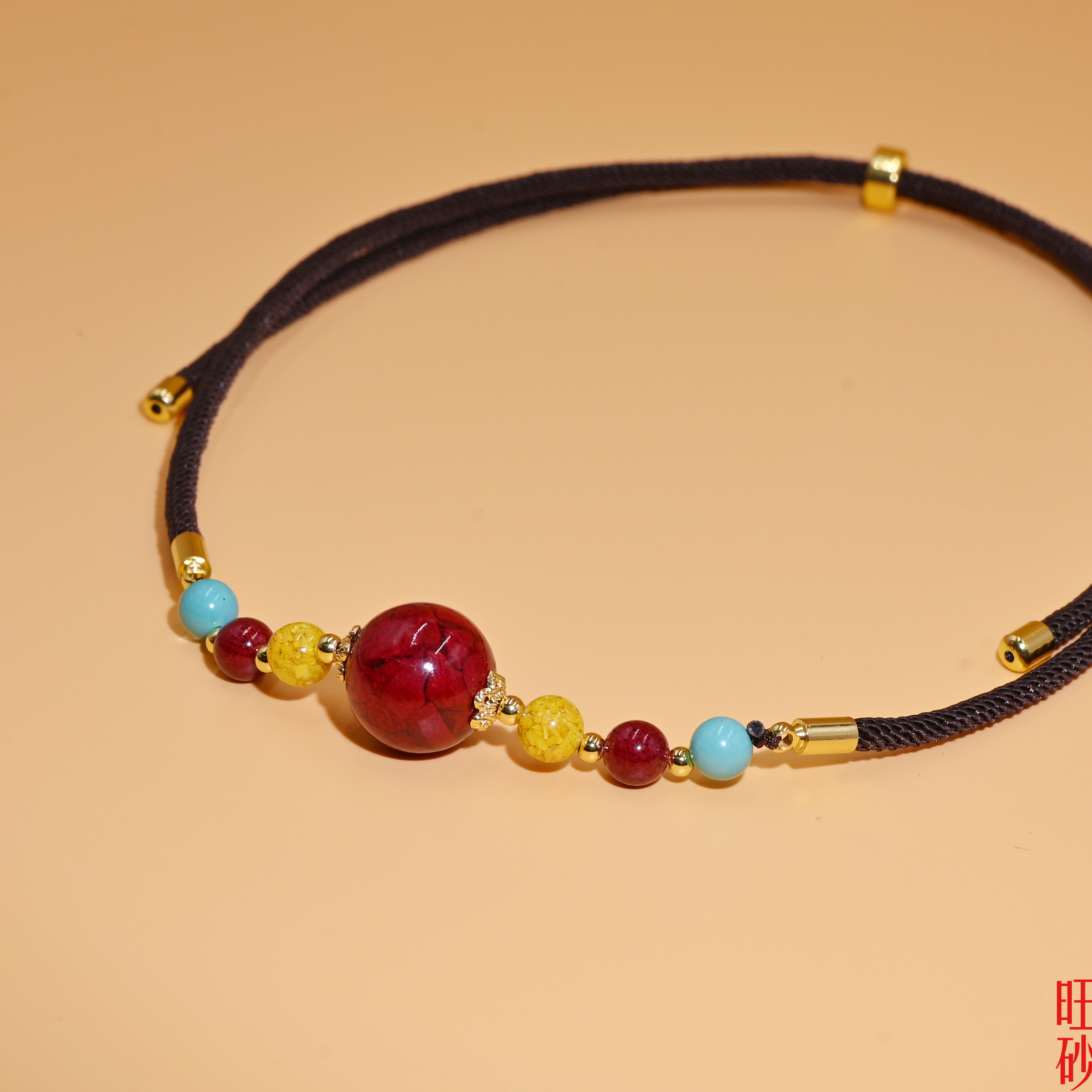 Crystal sand round bead collarbone chain, women's zodiac year sweater chain, Chinese-style accessory necklace Application Scenario