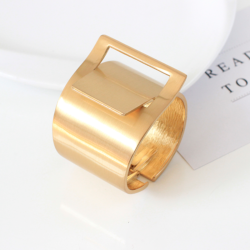 European and American exclusive best-selling, simple and fashionable open-top women's jewelry, trendy, exaggerated brushed, versatile and exquisite bracelet Specification image