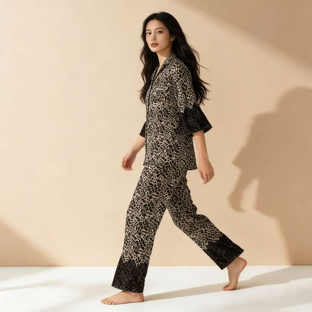 真丝女士睡衣家居服可外穿睡袍浴袍套装详情图2