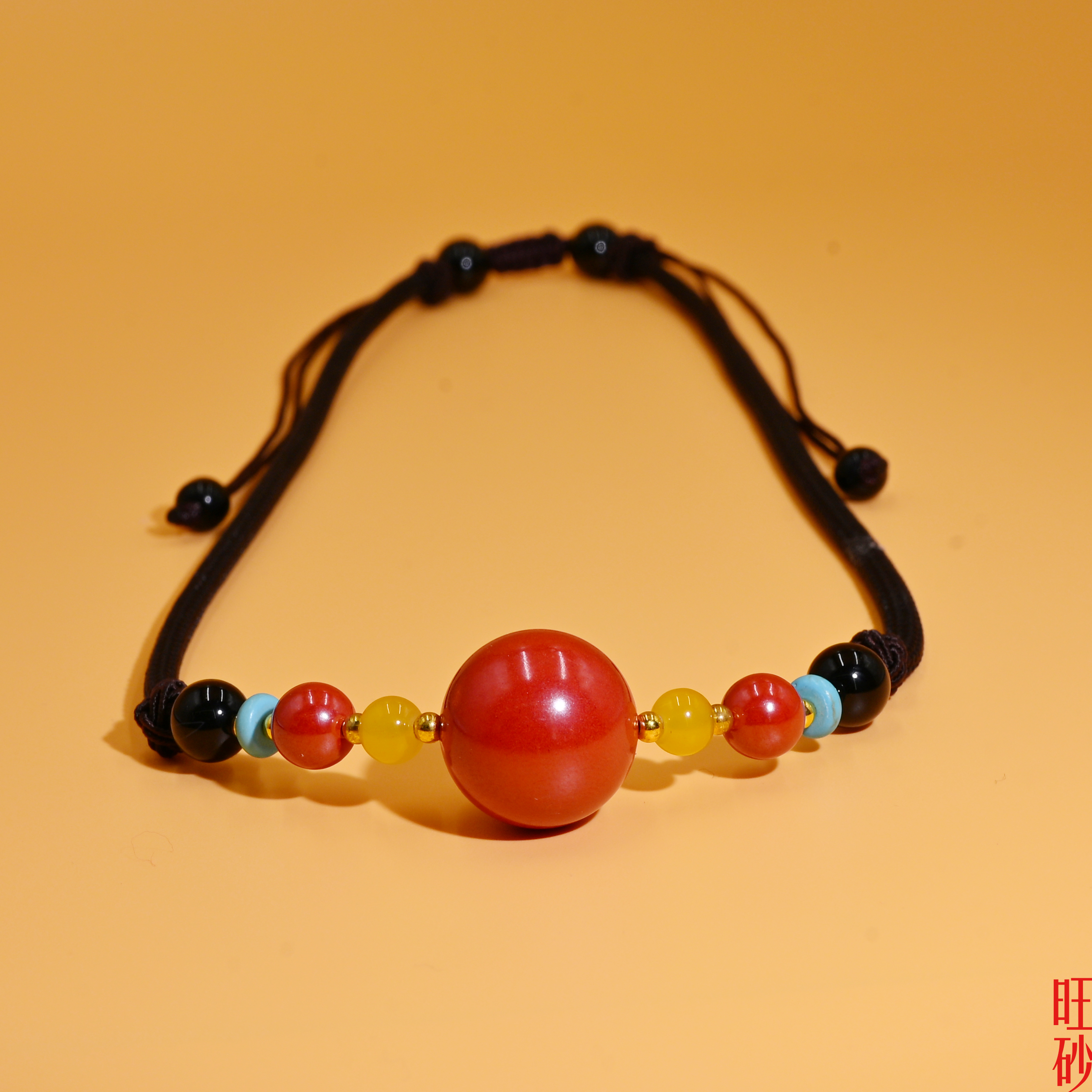 Imperial sand round bead collarbone chain, Tibetan ethnic style retro sweater chain, men's and women's zodiac year mascot accessories Specification image