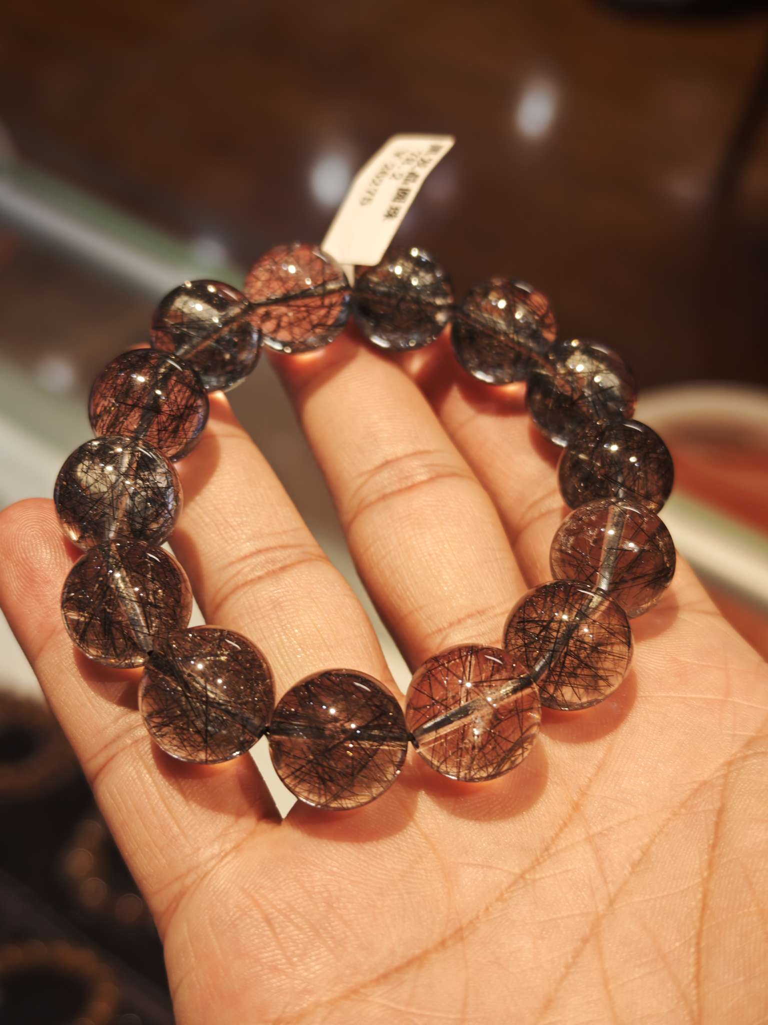 黑发晶手串 天然水晶 天然水晶手串水晶天然水晶细节图