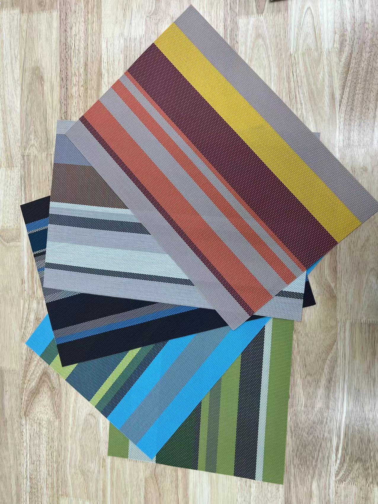 Colorful striped placemats