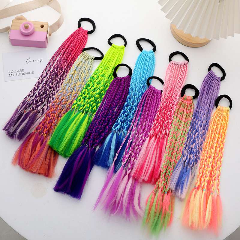 Dreadlocks, ponytails, colorful wigs, braids, European and American street dance hip-hop style braids detail image 2