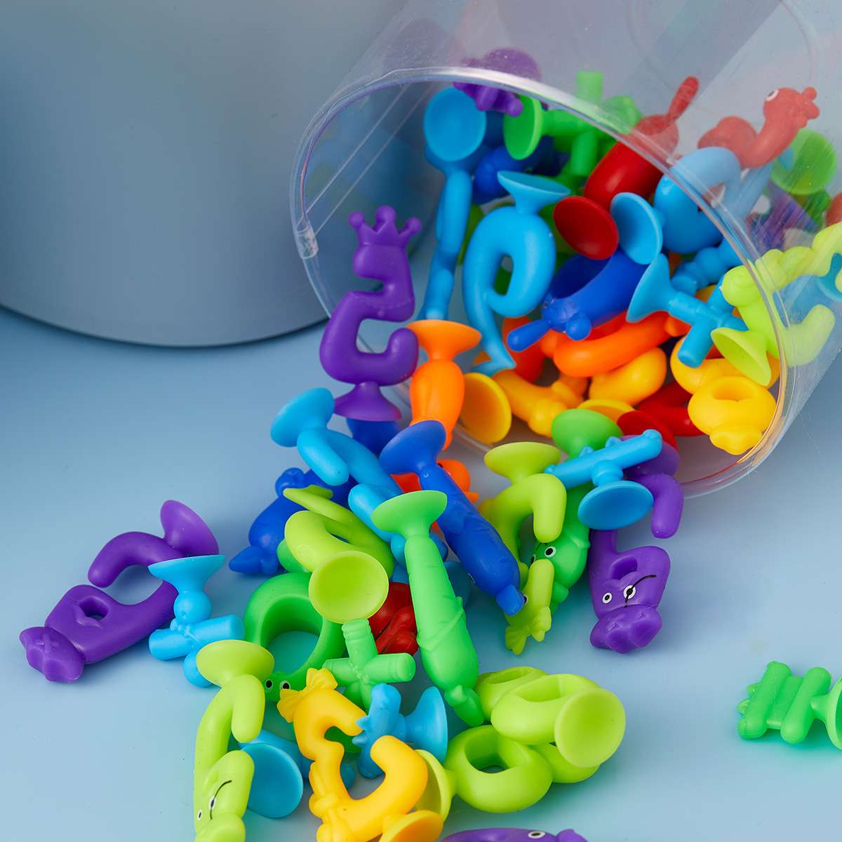 Children's educational soft rubber building blocks, bathroom suction cup toys, digital symbol style details Picture