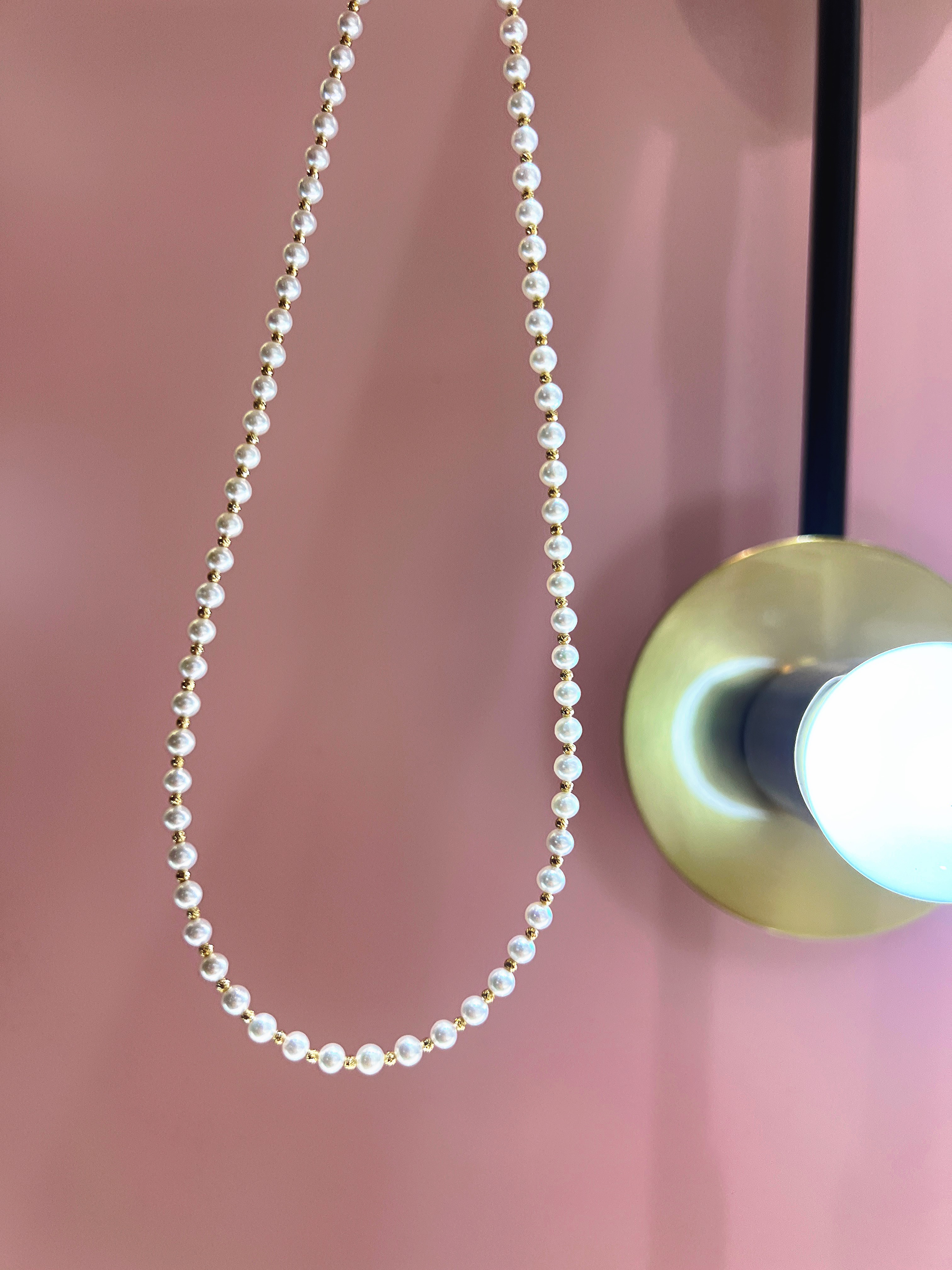 Natural freshwater pearls, round pearl accessories, 18K gold