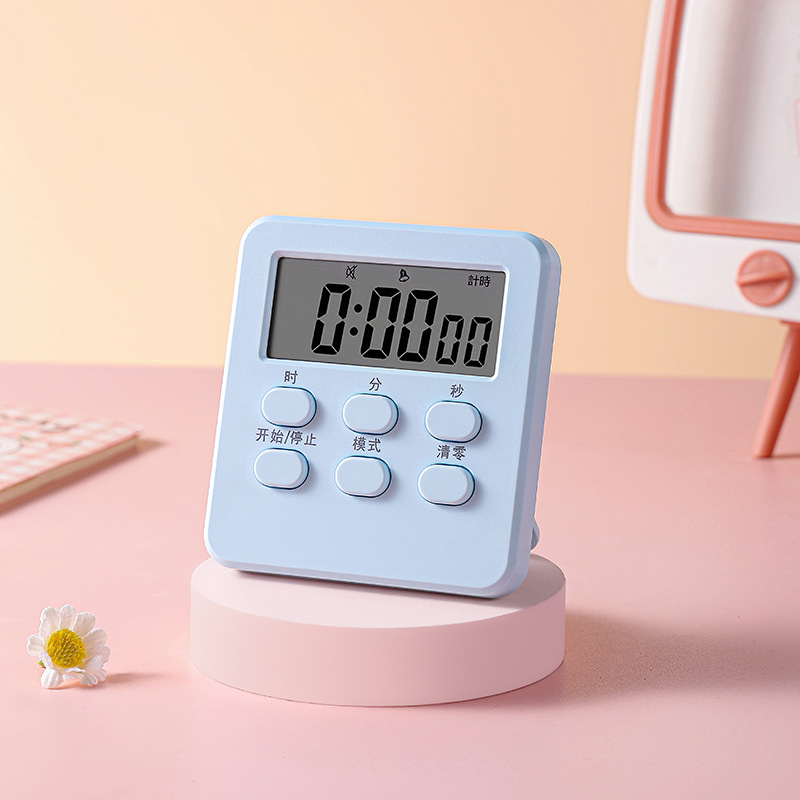 Magnetic timer, student-specific self-discipline time manager, kitchen timer, alarm clock, sky blue