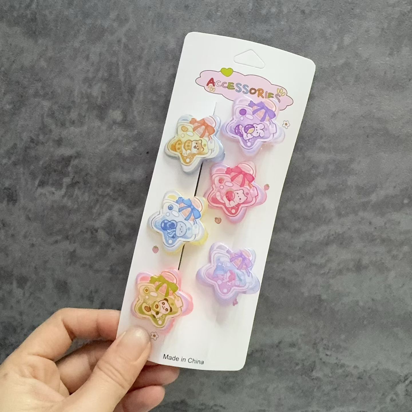 Acrylic children's hairpins, grippers, hair accessories, hairpins, cute designs, anti-slip hairpins, girls' decorations