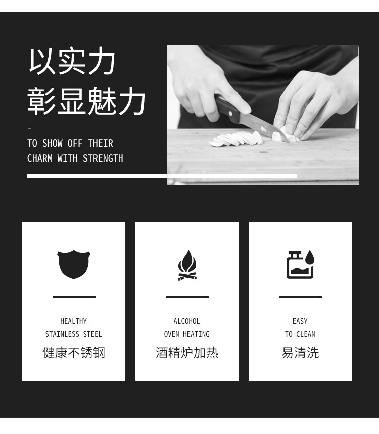 跨境直销不锈钢加厚方形自助餐炉酒精加热保温可折叠餐炉 酒店自助餐酒店餐具详情2