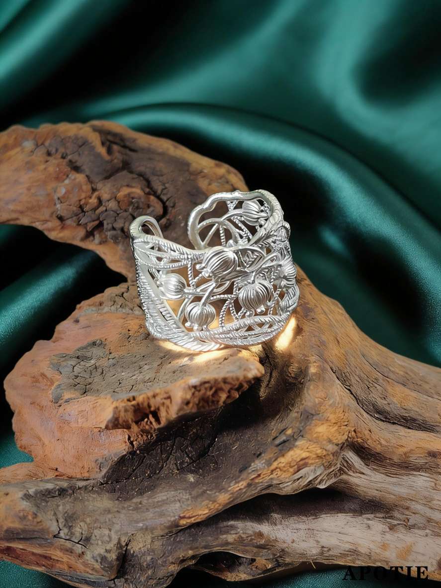 s925 Pure Silver Lily of the Valley Spring/Summer lace Niche Design Silver jewelry Open ring details Picture