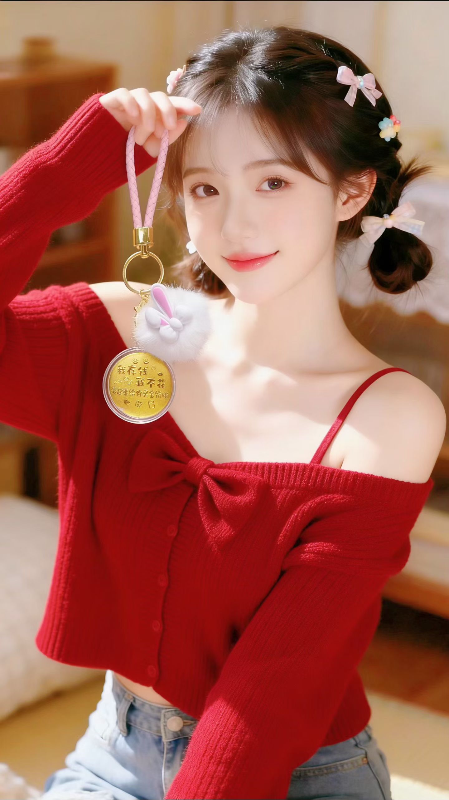 母亲节快乐🎉
投放一枚可爱兔🐰
配黄金爱心吉言金片
愿我们都能所愿皆得
马上发财～马上平安～马上开心～马上成功～