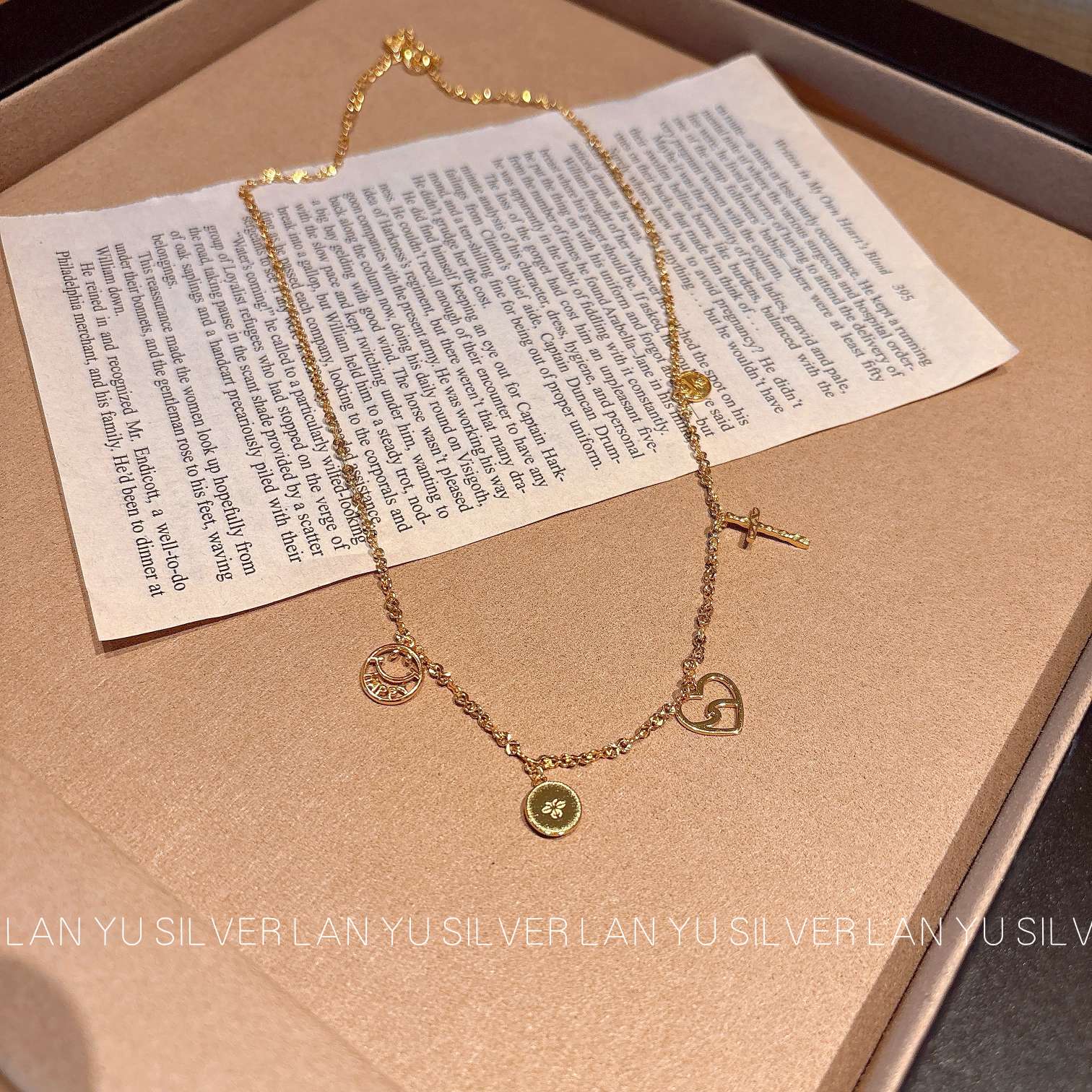 S925通体纯银时尚项链女简约百搭气质项饰品首饰潮流款