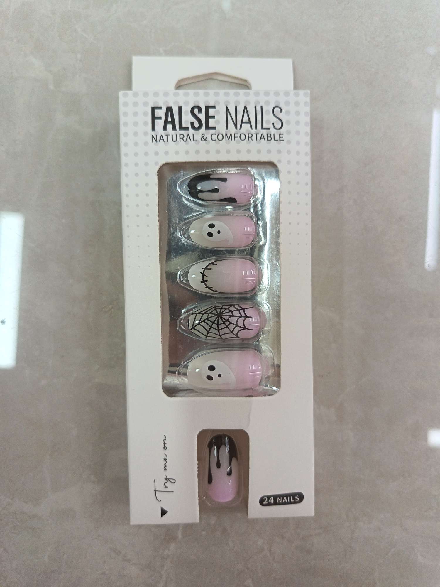 印花杏仁甲穿戴式甲片12片
