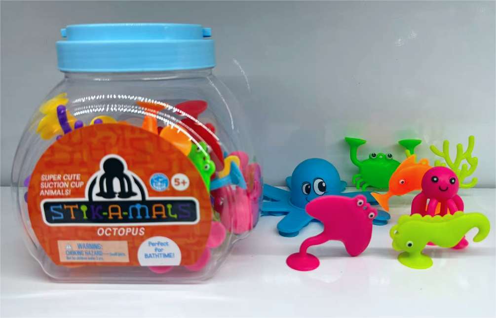Children's educational soft rubber building blocks, bathroom suction cup toys, bath toys, Marine animal series 32 pieces