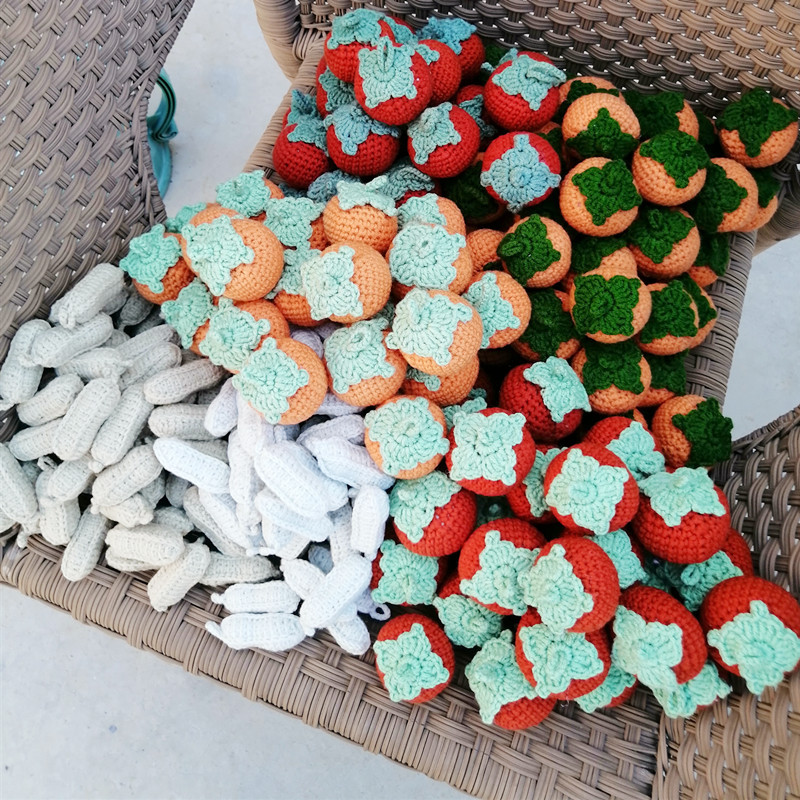 新款钩织柿子花生挂件钥匙扣车挂件包挂饰品挂件一件代发产地货源