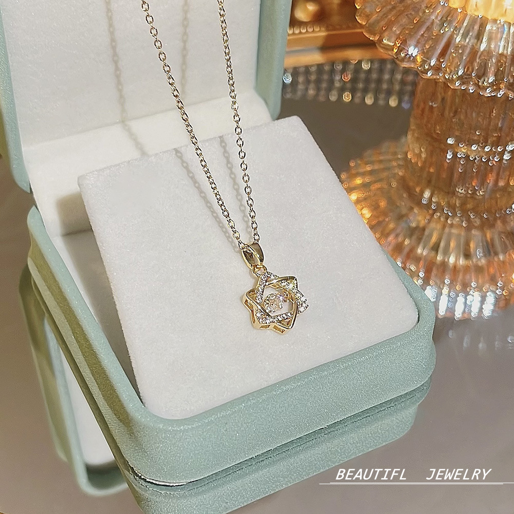 网红轻奢不掉色钛钢项链女百搭高级感小众时尚吊坠气质锁骨链饰品 详情图5