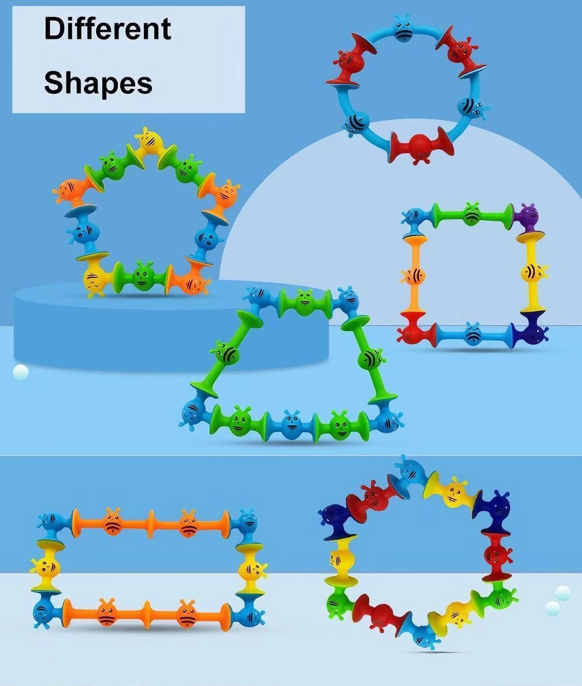 儿童益智软胶积木浴室吸盘玩具洗澡DIY拼接积木小号蜜蜂系列28颗彩袋包装详情图8