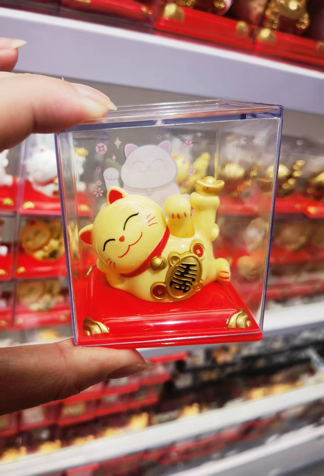 工艺品摆件猫/招财猫日式/招手摆件/定制/商务礼盒白底实物图
