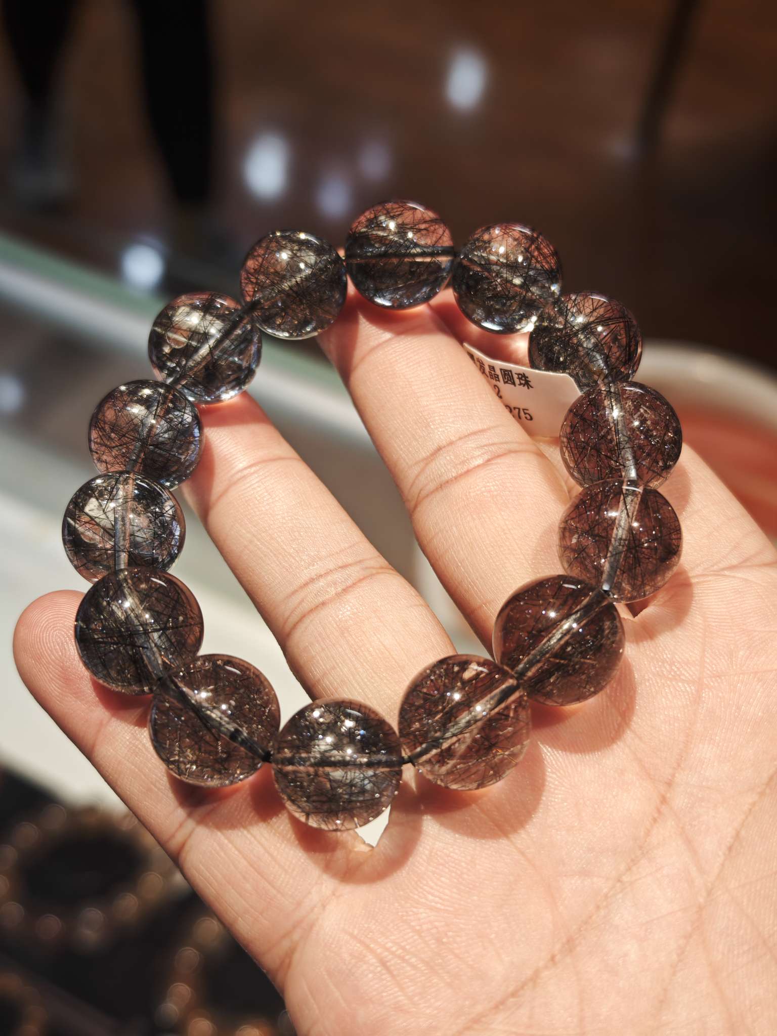 黑发晶手串 天然水晶 天然水晶手串水晶天然水晶产品图