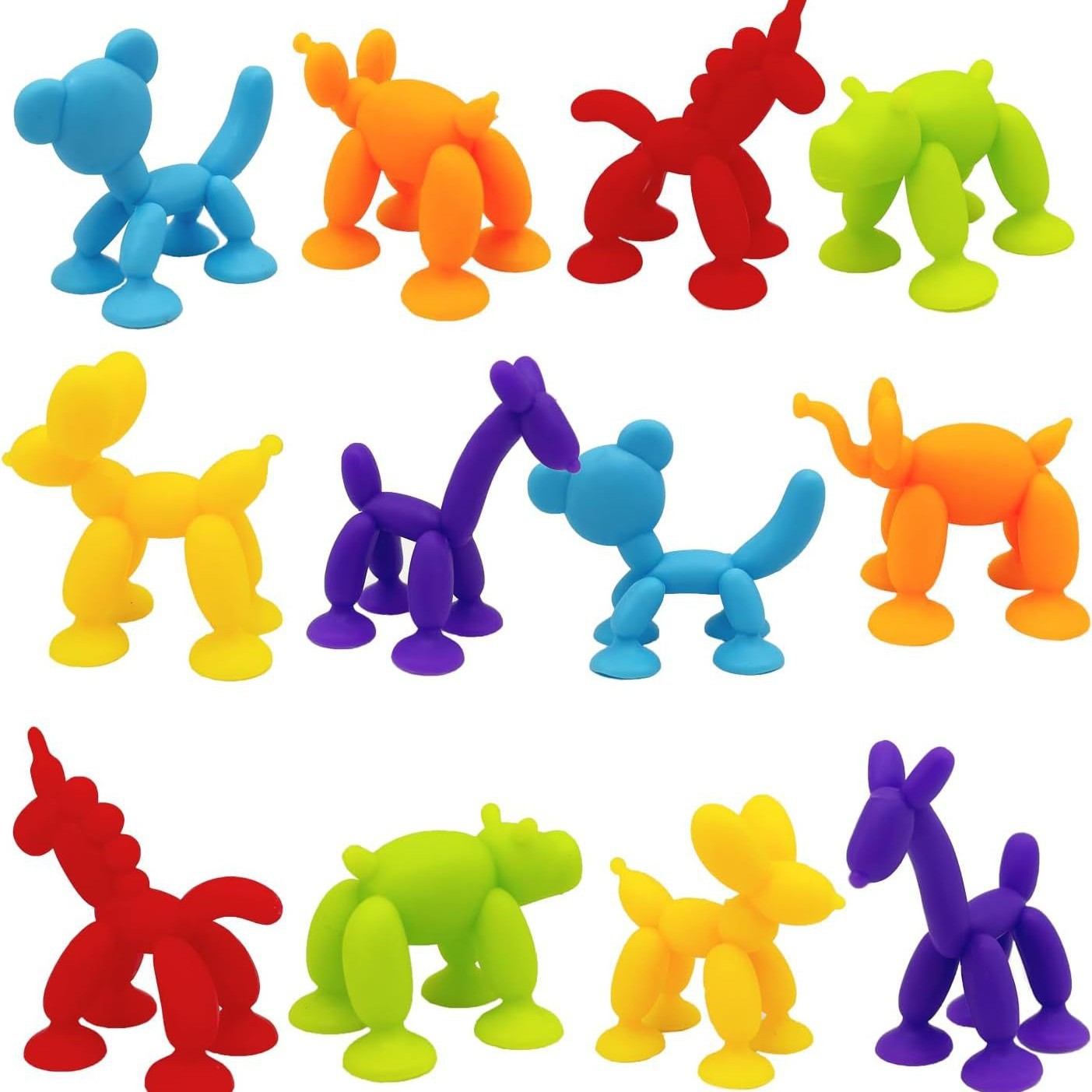 儿童益智软胶积木浴室吸盘玩具气球狗系列DIY拼接积木详情图2