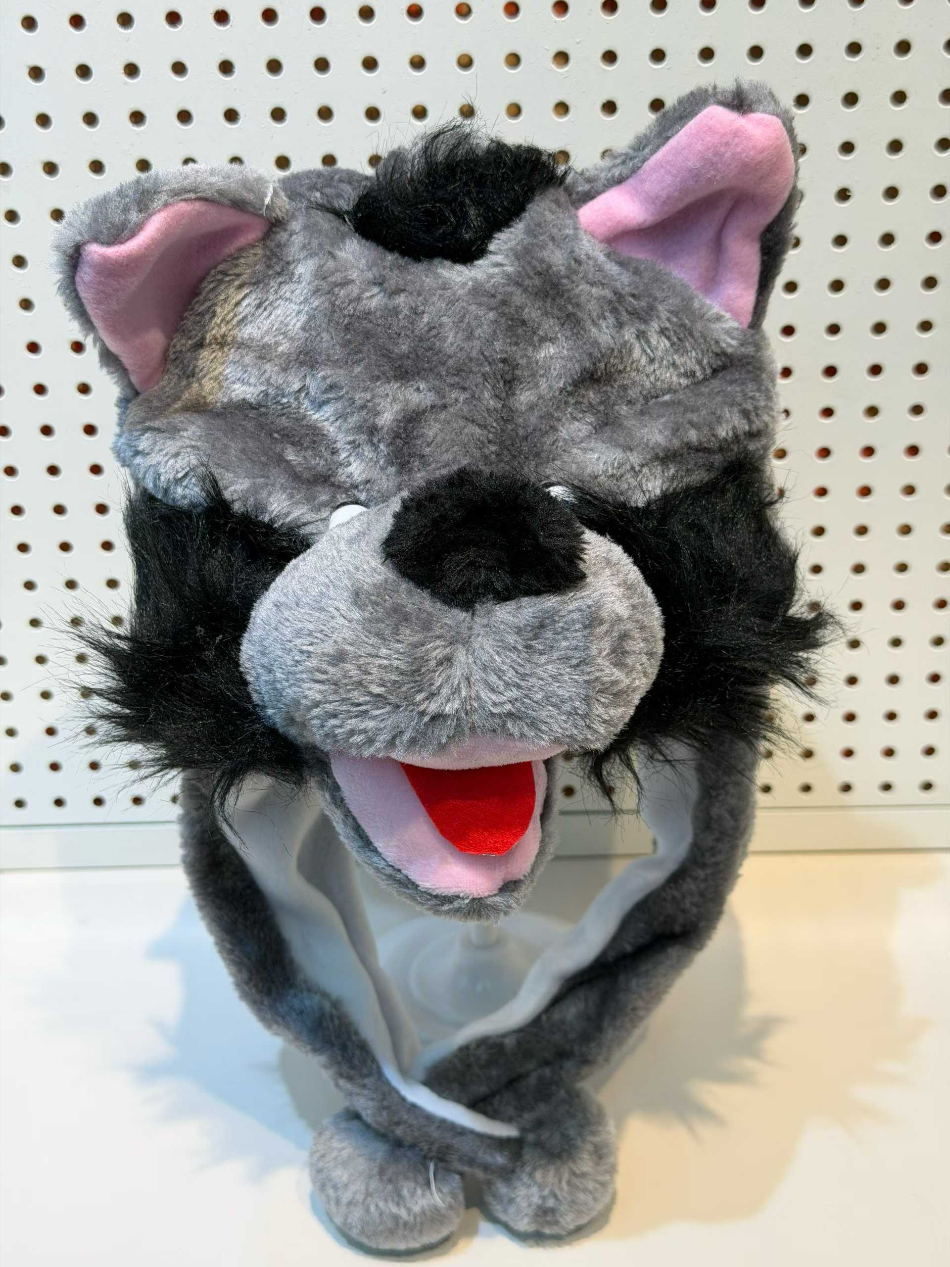 大灰狼造型玩偶毛绒玩具帽子定制批发毛绒玩具可爱卡通