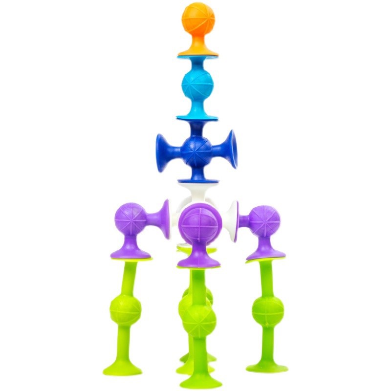 Children's educational soft rubber building blocks, bathroom suction cup toys, DIY assembly building blocks, large basketball style, 24 pieces detail image 7