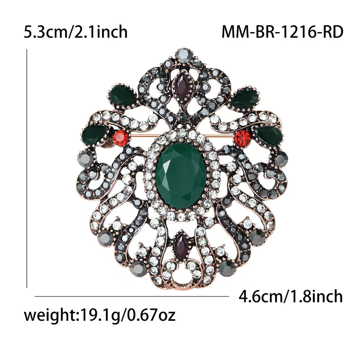 New European and American retro rhinestone flower accessory brooch, fashionable and light luxury suit overcoat corsage factory direct sales Item Picture