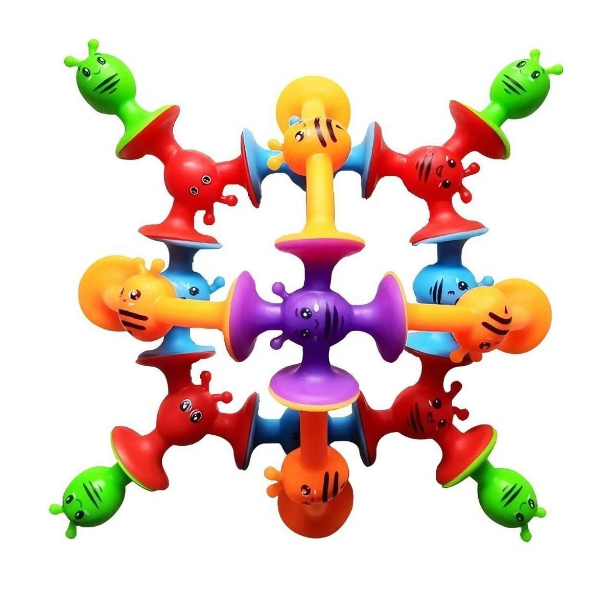 Children's educational soft rubber building block bathroom suction cup toy DIY splicing building block toy Bee series detail image 9