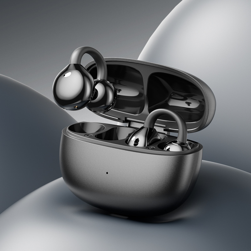 The long-lasting M108 cross-border intelligent AI translation ear-clip type non-in-ear air conduction OWS wireless Bluetooth headphones are black