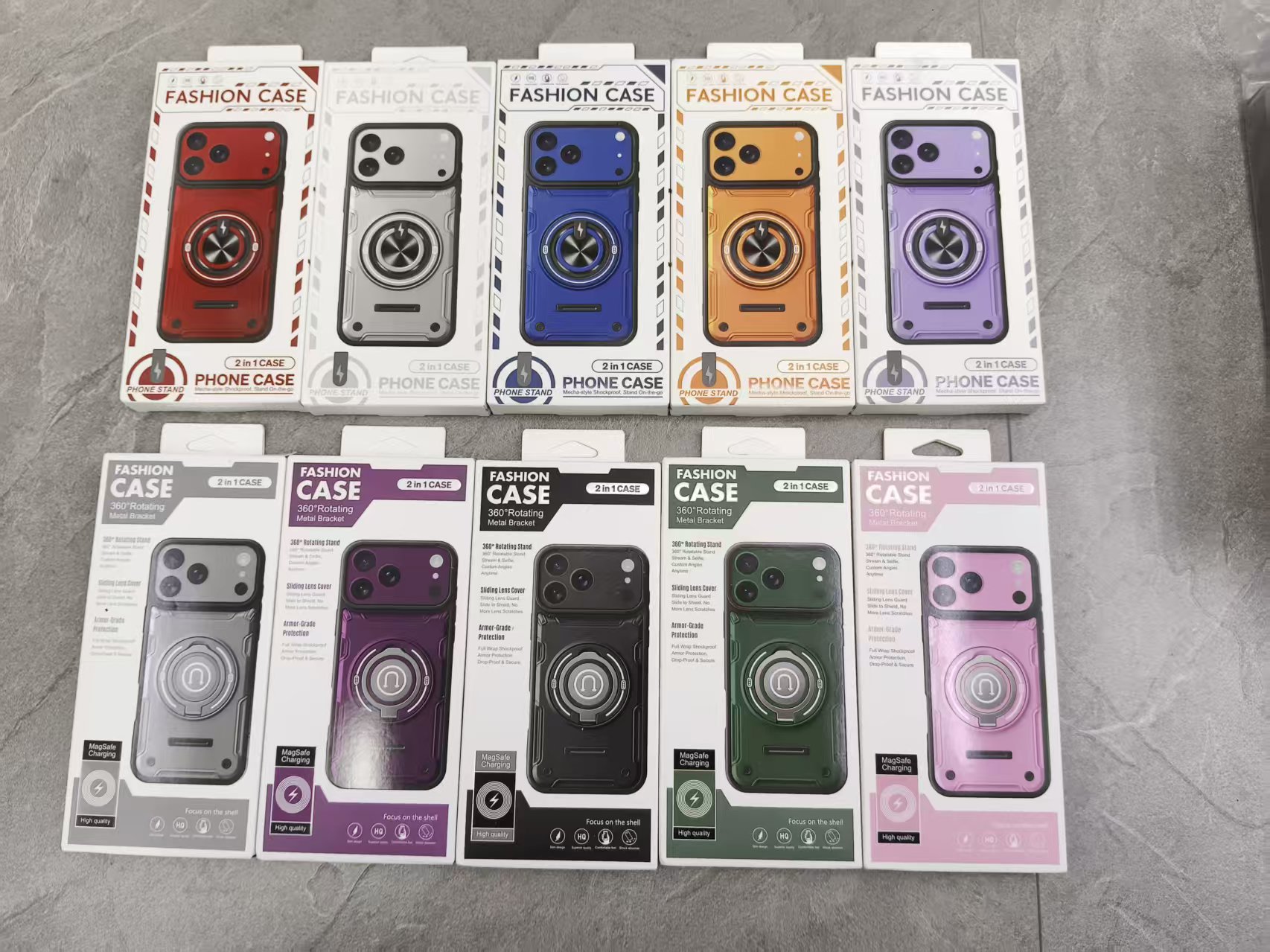 问界二合一手机壳 旋转指环扣 拟态推窗