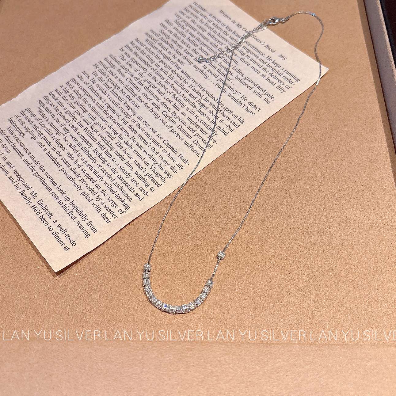 S925通体纯银时尚锆石项链女简约百搭气质项饰品首饰潮流款 春季细节图