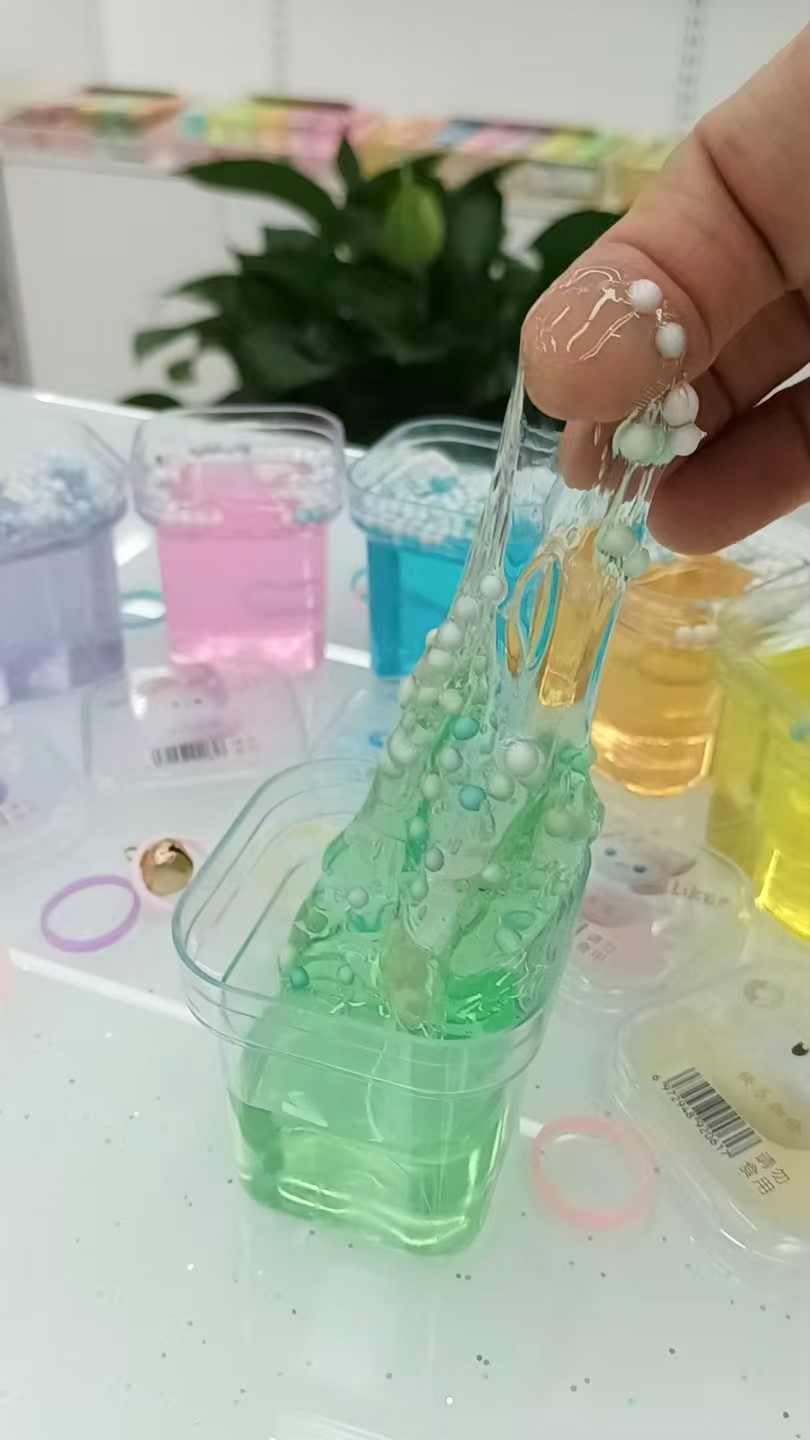 甜甜杯起泡胶史莱姆晶莹剔透、揉捏、拍打、解压好玩减压有趣儿童玩具不粘手24入B0092六区