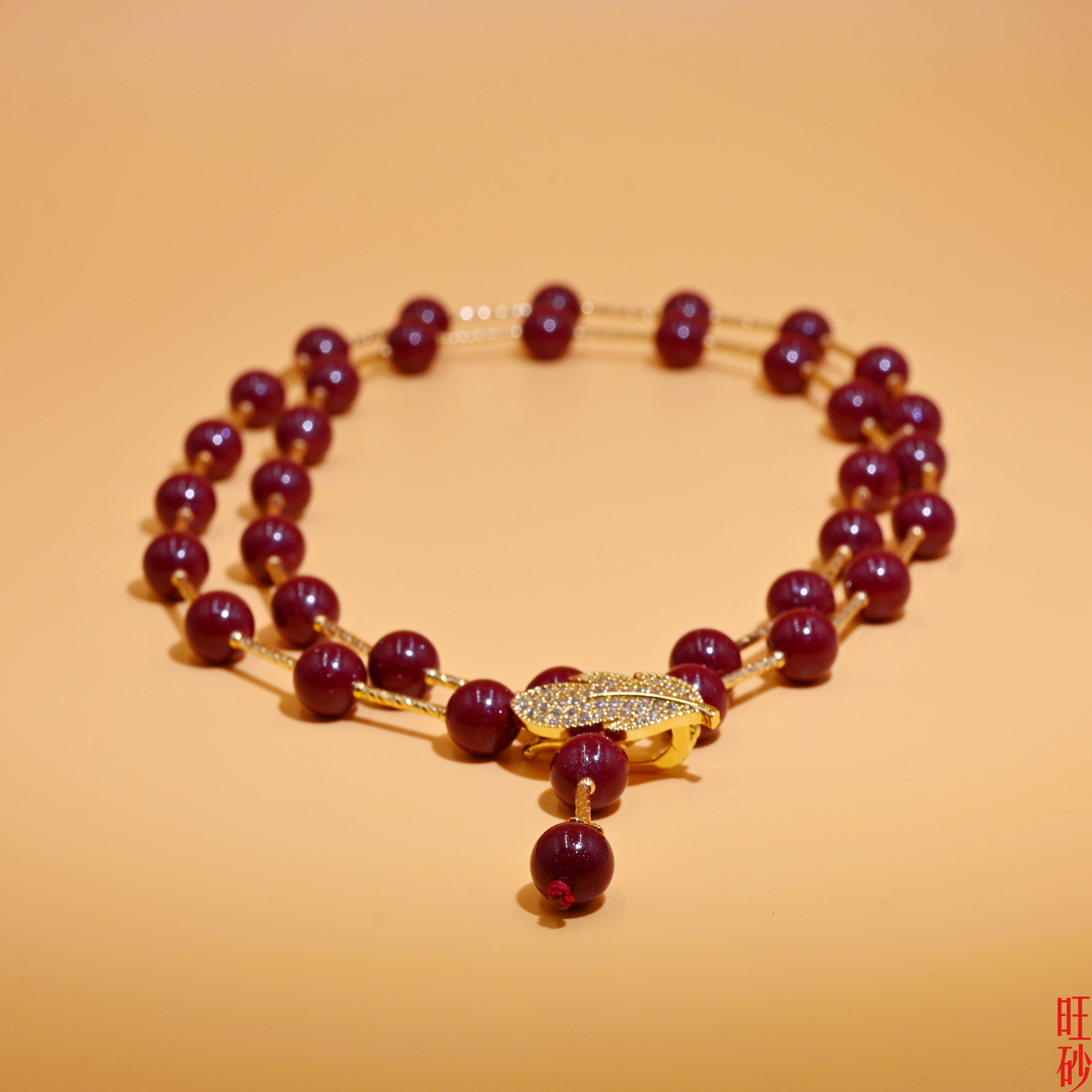 Oro roxo arena doble suéter cadena mujer vintage étnico clavícula cadena natural cinabrio collar premium sentido accesorios Specification image