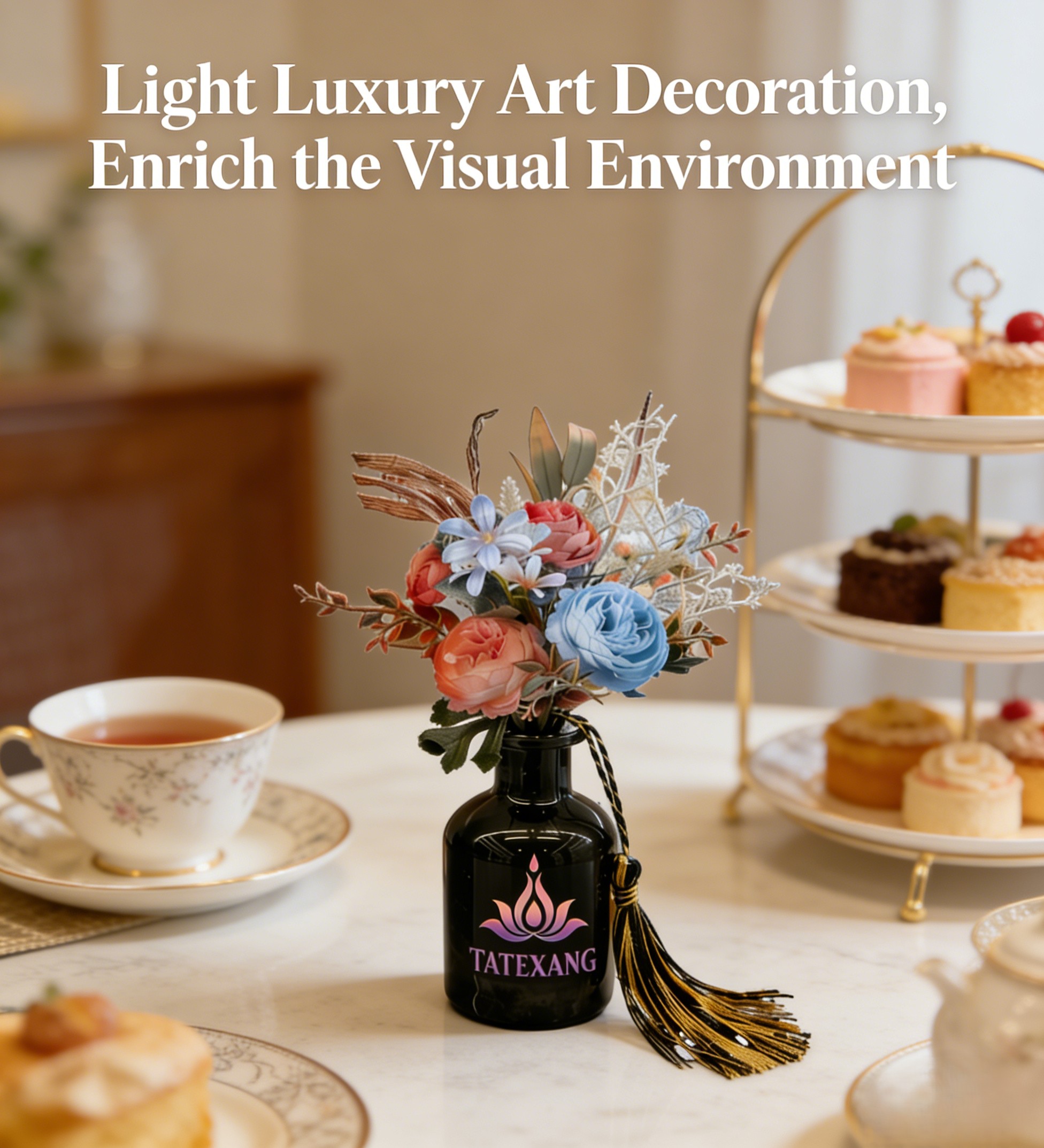  创意仿真花香薰酒店装饰花设计婚庆家饰摆件香水香氛200ML