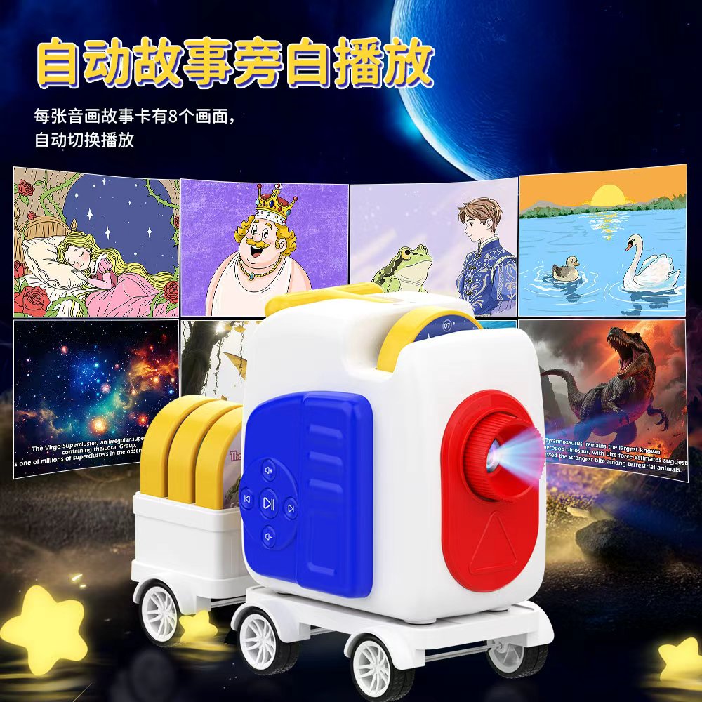 Foreign trade high-definition projection car story machine toys, children's toys, smart toys, children's projection story machine, English version children's gift box, Christmas gift box, customizable story content, cross-border e-commerce detail image 3