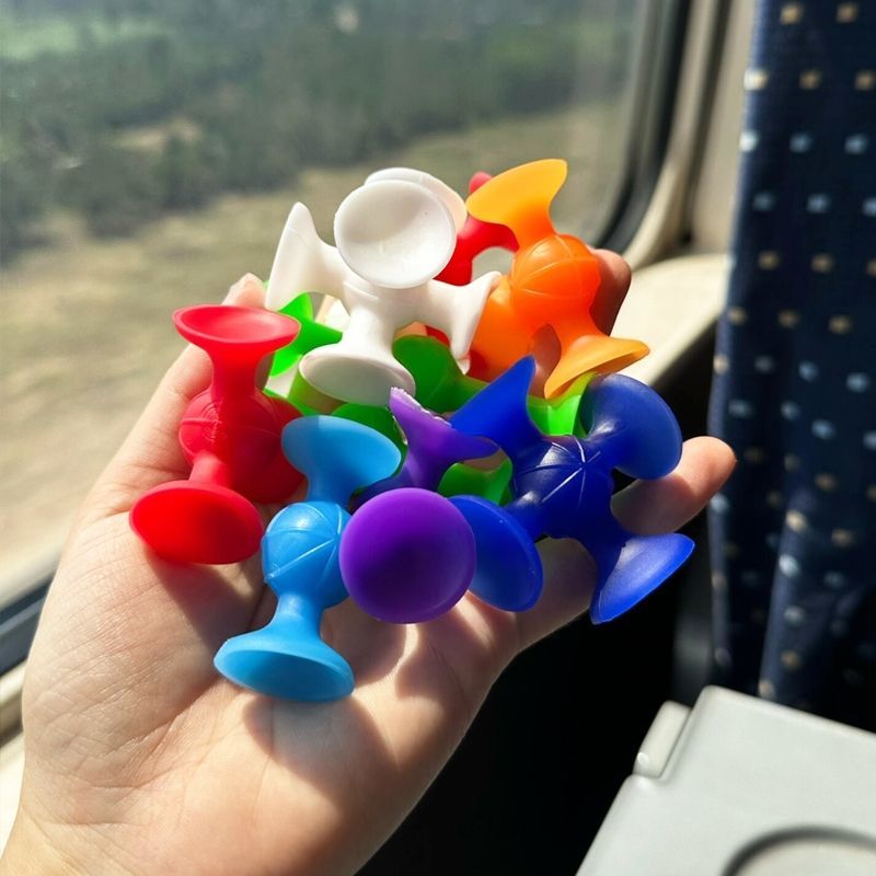Children's educational soft rubber building blocks, bathroom suction cup toys, DIY assembly building blocks, large basketball style, 24 pieces detail image 5