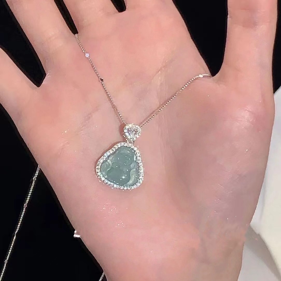 A pure silver necklace with Buddha silver ornaments detail image 10
